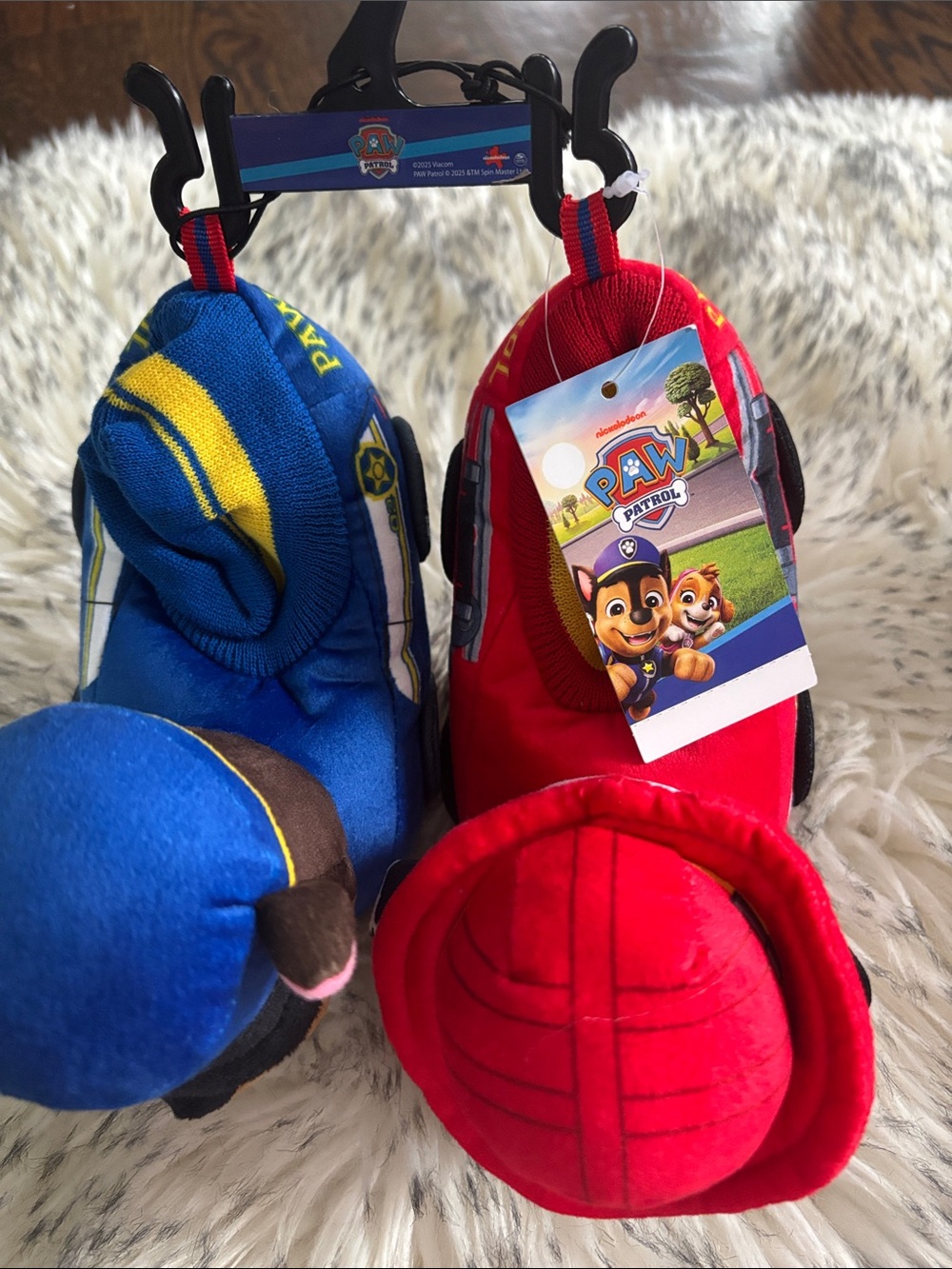 NWT Paw Patrol Chase (Blue) & Marshall (Red) Toddler Slippers Size 7-8 - Picture 5 of 8